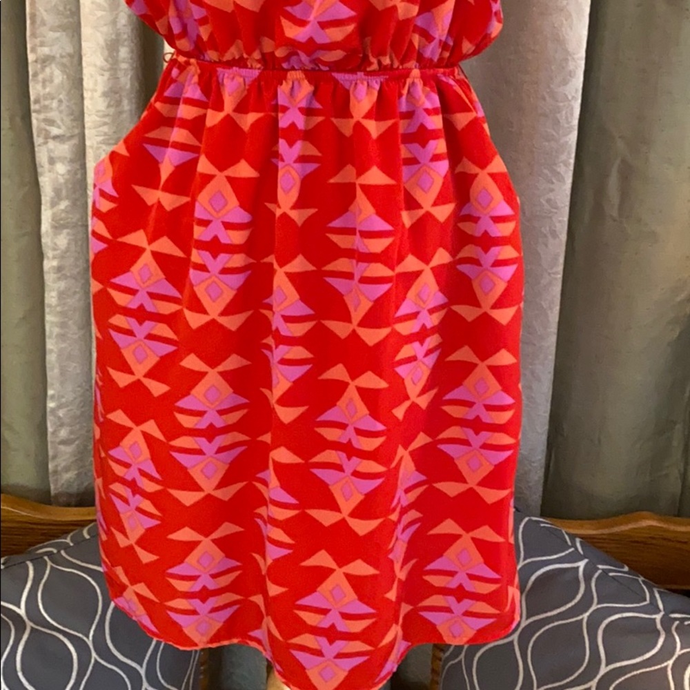 Ellie Spaghetti Strap Fit Flare Aztec Print Dress - Picture 5 of 15